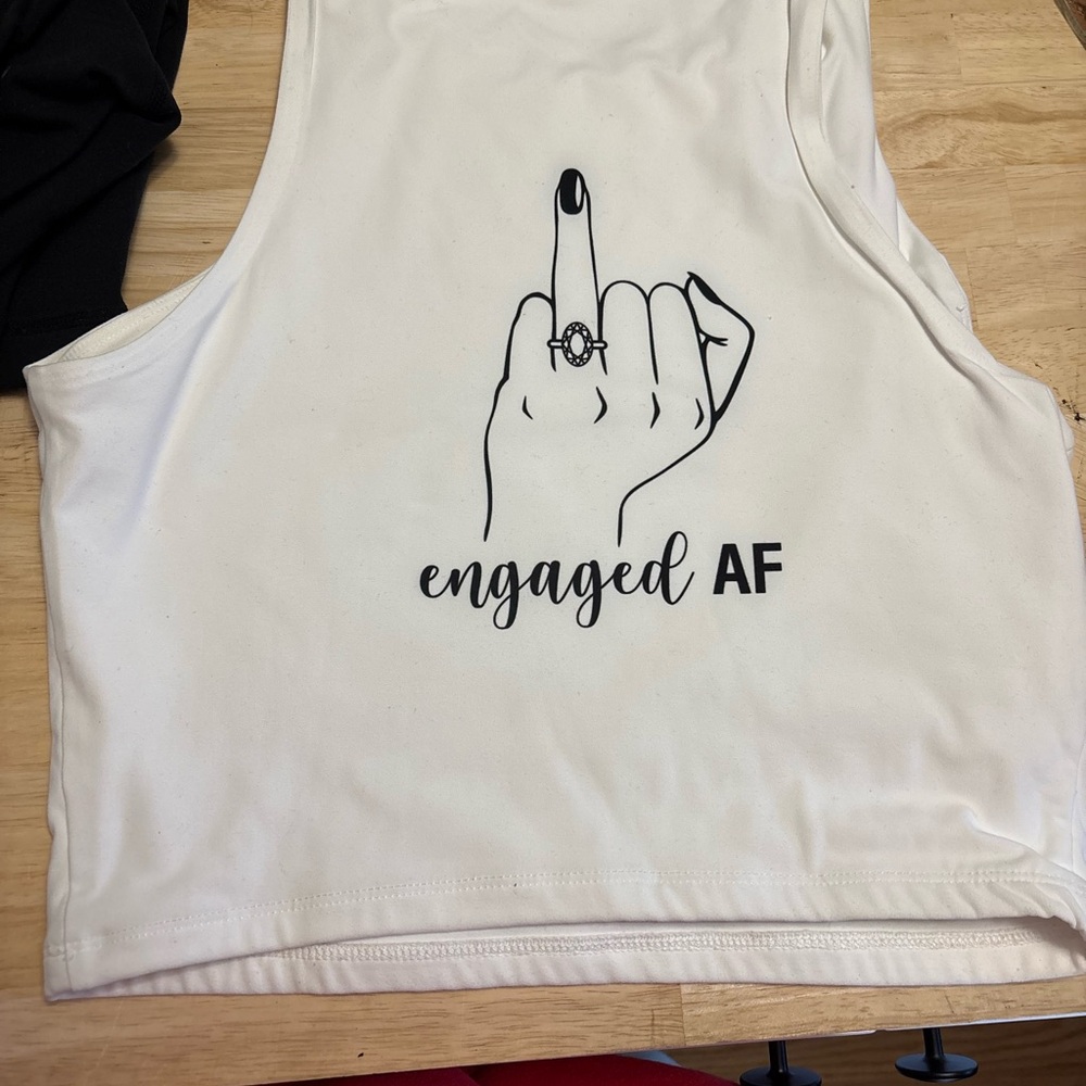 White Engaged AF Tank Top - Picture 5 of 5